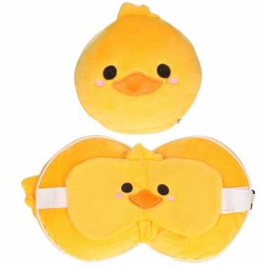 Eend knuffel kussen slaapmasker kinderen
