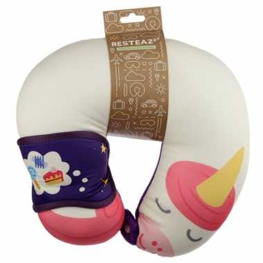 Eenhoorn knuffel kussen slaapmasker reis set kinderen