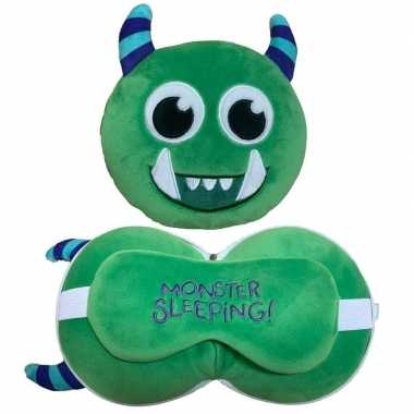 Monster knuffel kussen slaapmasker kinderen